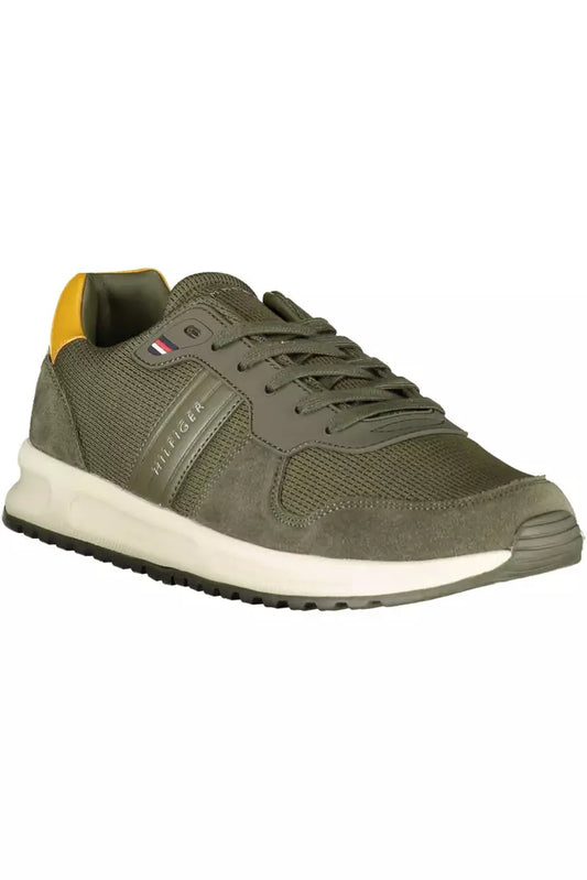 Green Polyester Men Sneaker