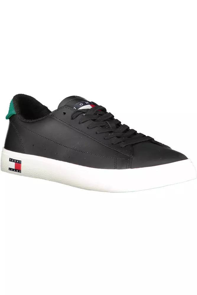 Black Leather Men Sneaker