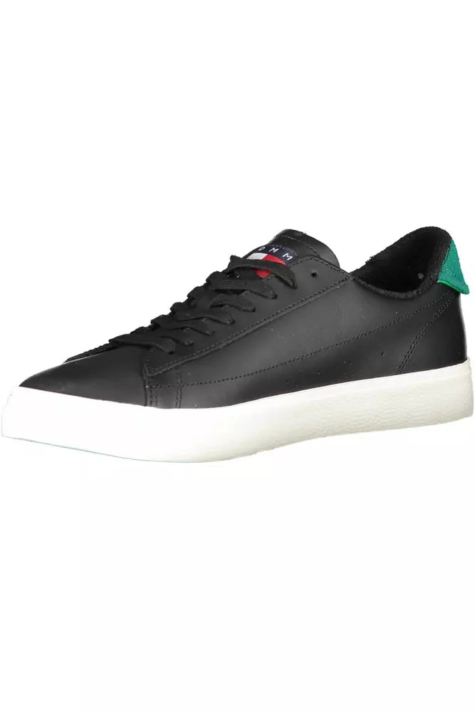Black Leather Men Sneaker