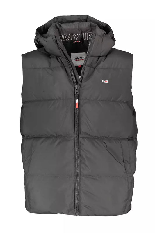 Black Polyester Men Jacket
