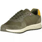 Green Polyester Men Sneaker