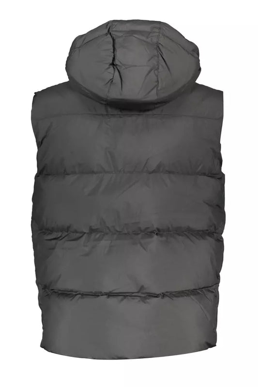 Black Polyester Men Jacket