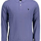 Blue Cotton Men Polo Shirt
