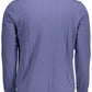 Blue Cotton Men Polo Shirt