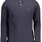 Blue Cotton Men Polo Shirt