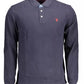 Blue Cotton Men Polo Shirt