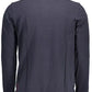 Blue Cotton Men Polo Shirt