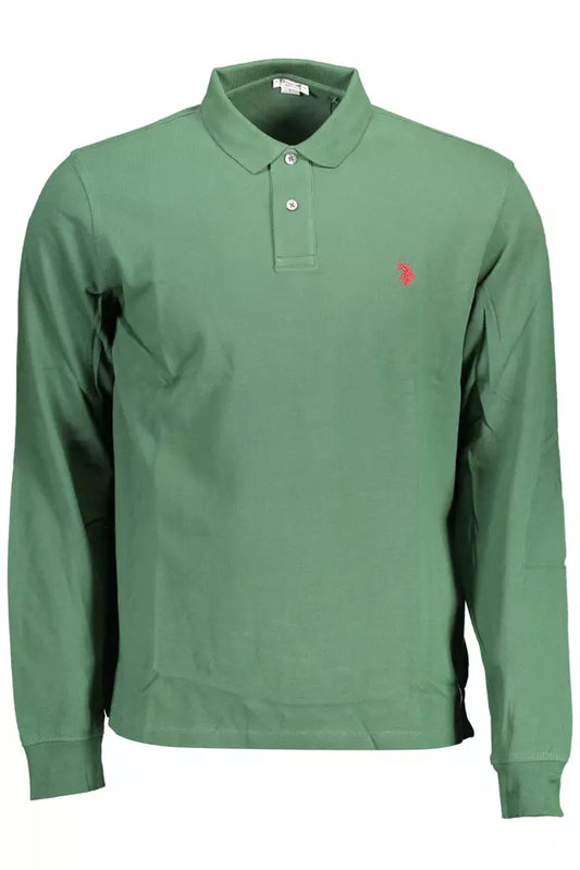 Green Cotton Mens Polo Shirt