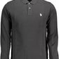 Black Cotton Men Polo Shirt