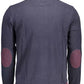 Blue Cotton Men Polo Shirt