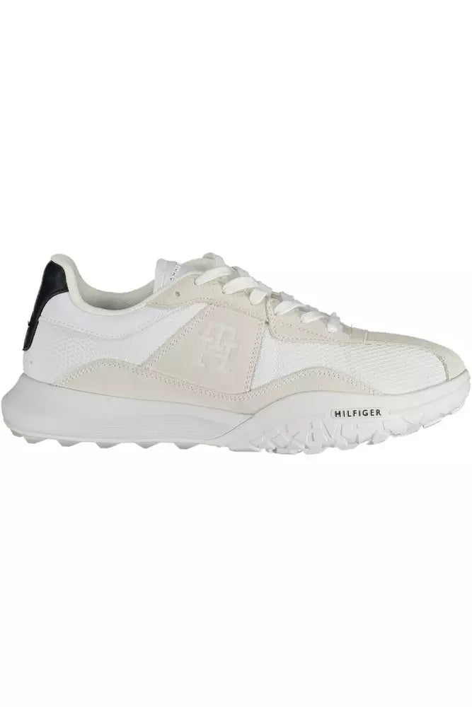 White Polyester Men Sneaker