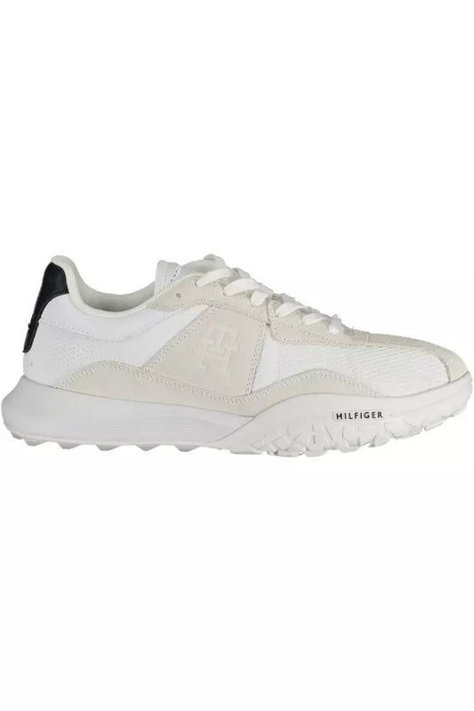White Polyester Men Sneaker