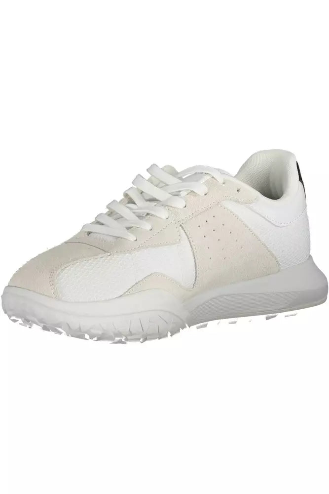 White Polyester Men Sneaker