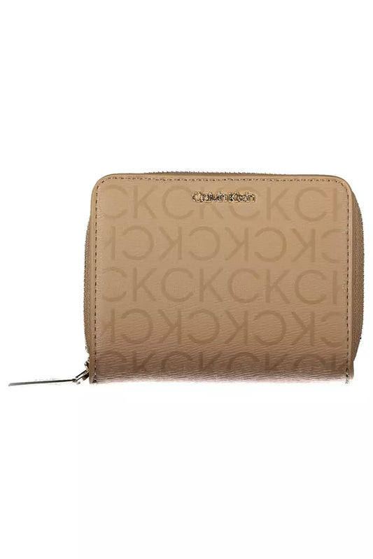 Beige Polyester Men Wallet