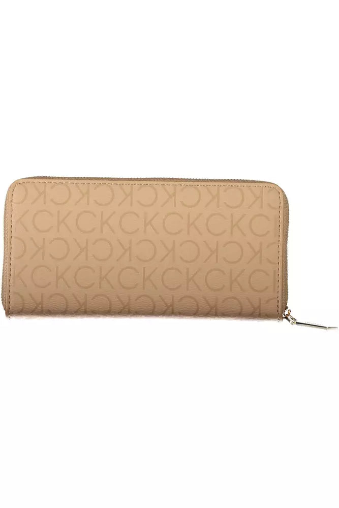 Beige Polyester Men Wallet