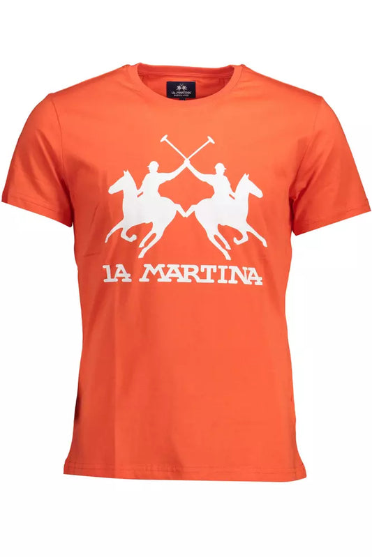 Orange Cotton Men T-Shirt