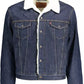 Blue Cotton Men Jacket