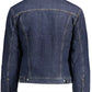 Blue Cotton Men Jacket
