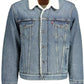 Blue Cotton Men Jacket