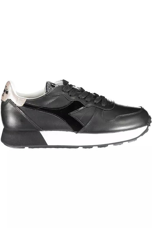 Black Leather Women Sneaker