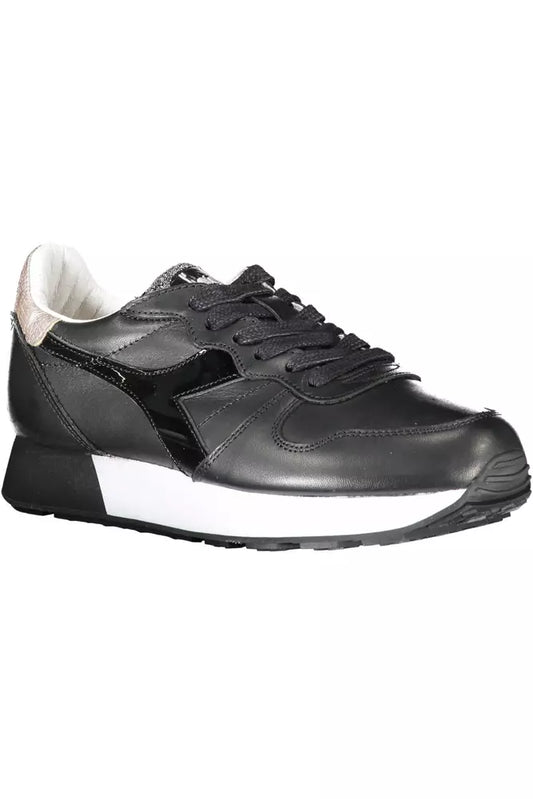 Black Leather Women Sneaker