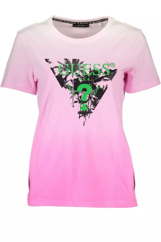 Pink Cotton Women T-Shirt
