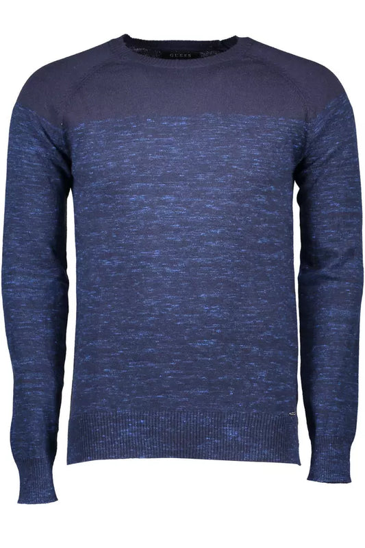 Blue Cotton Men Sweater