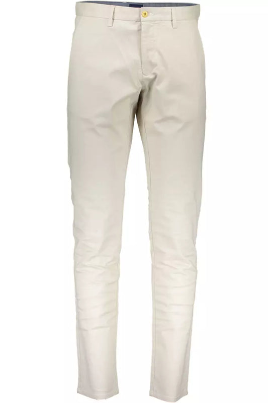 Beige Cotton Men Pant