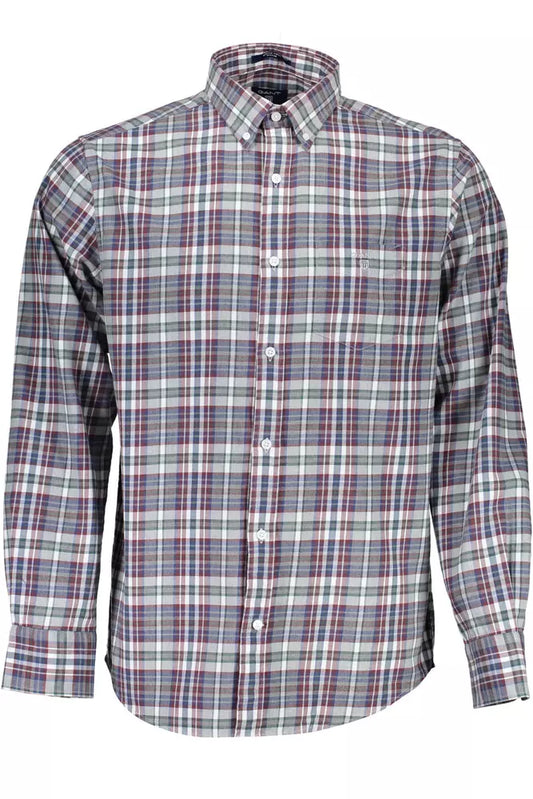 Blue Cotton Men Shirt