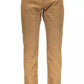 Brown Cotton Men Trouser