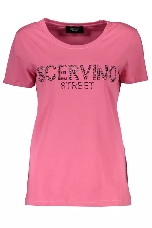 Pink Cotton Women T-Shirt