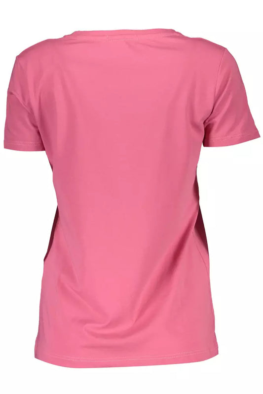 Pink Cotton Women T-Shirt