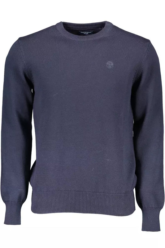 Blue Cotton Men Sweater