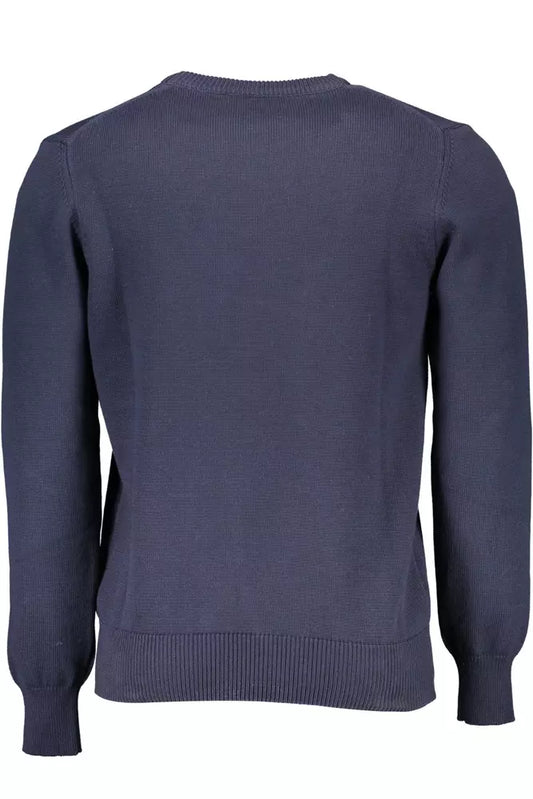Blue Cotton Men Sweater