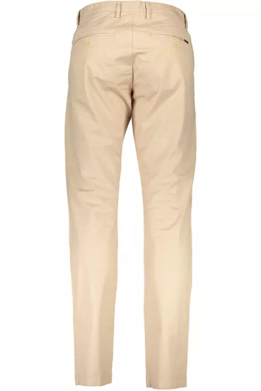 Beige Cotton Men Pant