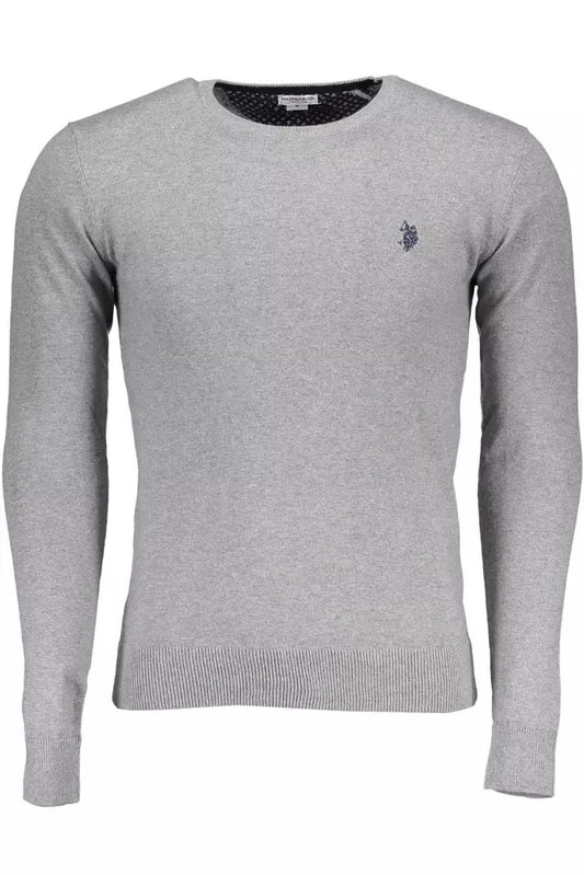 Gray Cotton Men Sweater