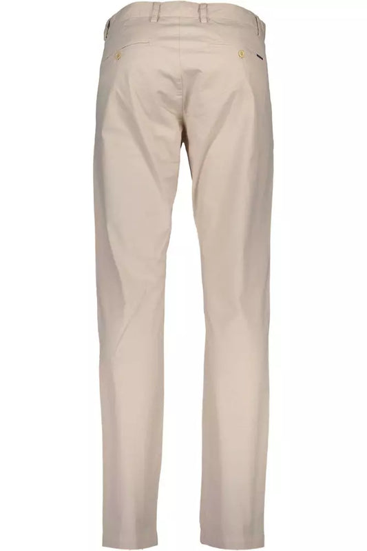 Beige Cotton Men Pants