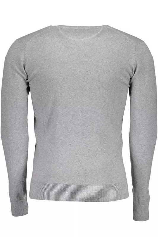 Gray Cotton Men Sweater