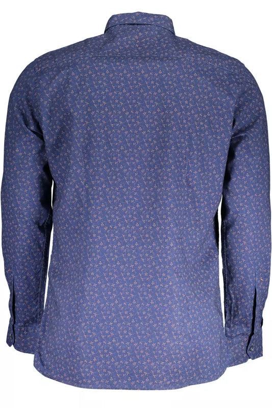 Blue Cotton Men Shirt