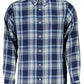 Blue Cotton Men Shirt