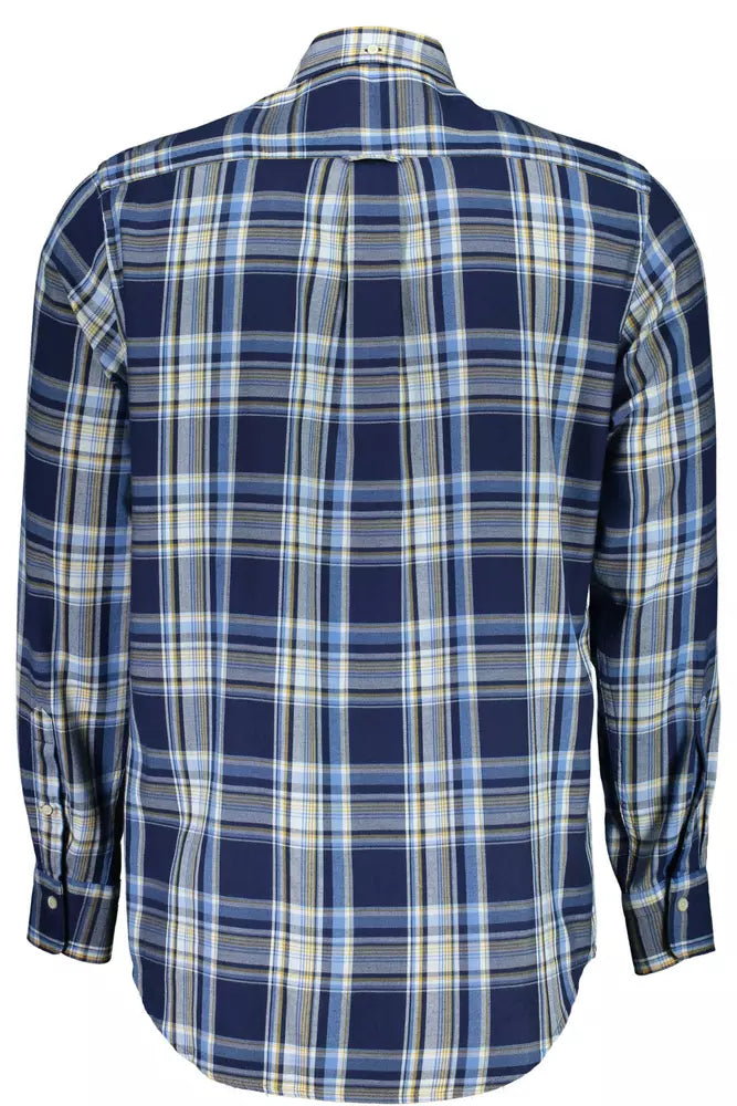 Blue Cotton Men Shirt