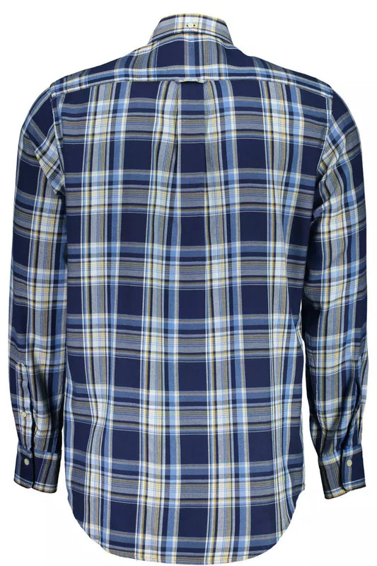 Blue Cotton Men Shirt