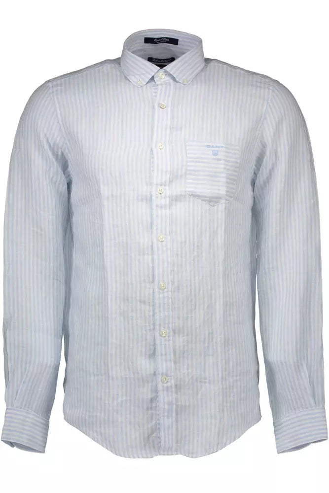 Light Blue Linen Men Shirt