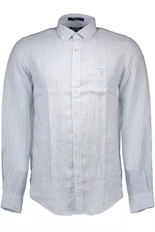 Light Blue Linen Men Shirt