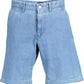Light Blue Cotton Men Bermuda