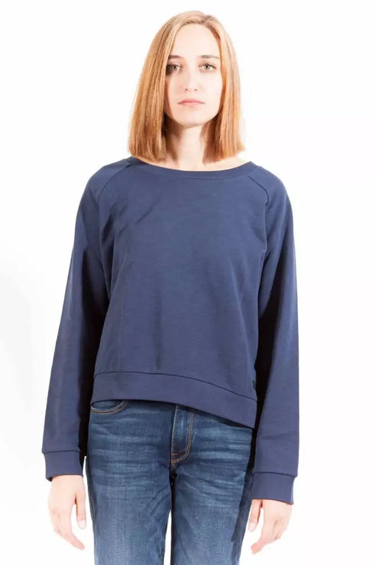 Blue Cotton Women Sweater