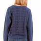 Blue Cotton Women Sweater