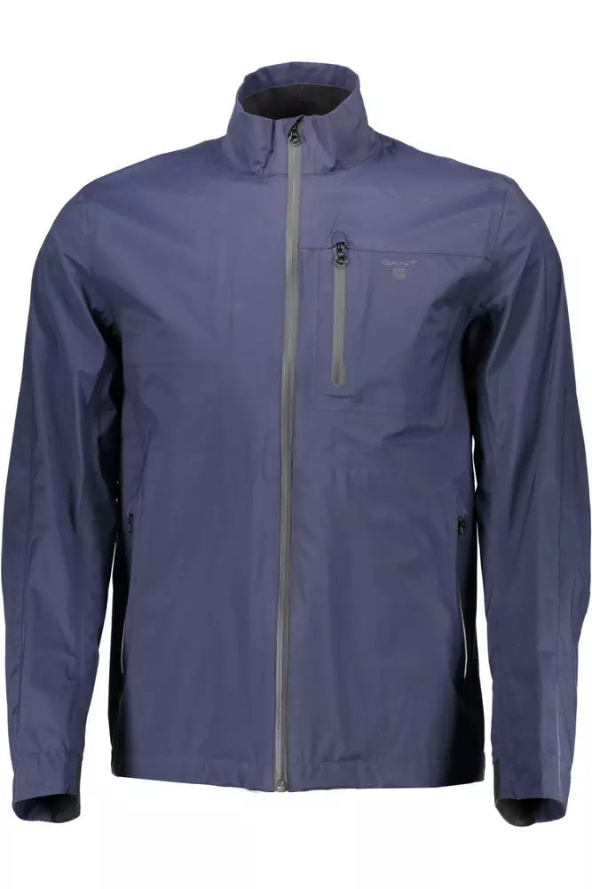 Blue Cotton Men Jacket