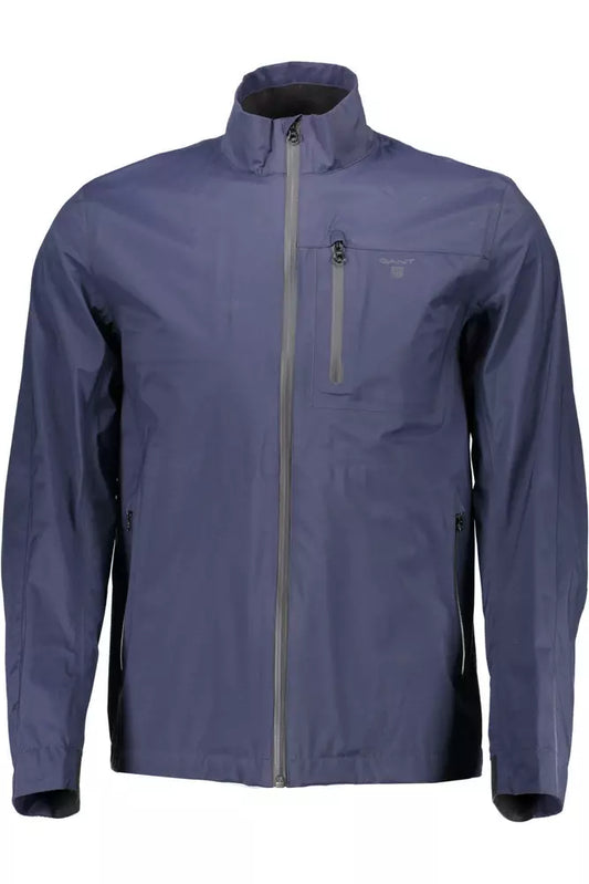Blue Cotton Men Jacket
