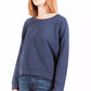 Blue Cotton Women Sweater